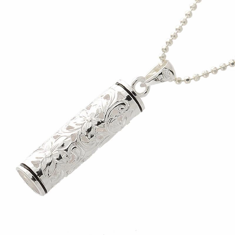 Sterling Silver Black Enamel KUUIPO (Sweetheart) Tube Pendant (Chain Sold Separately)