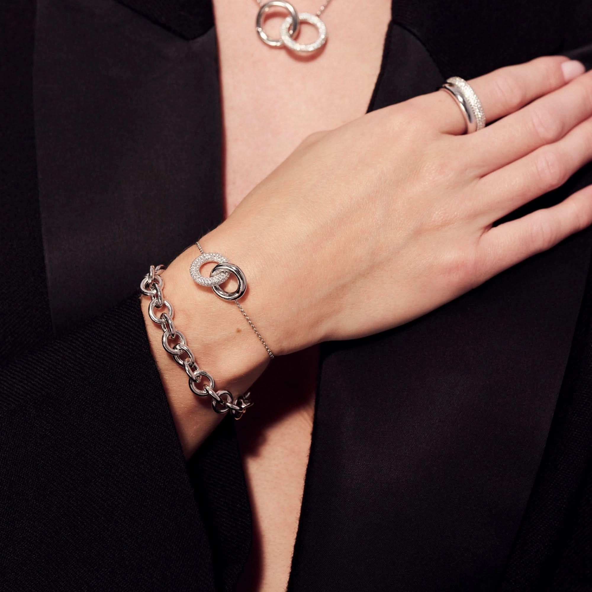Sterling Silver Carrara Bracelet SJ-B2477-CZ