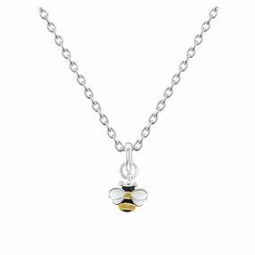 Sterling Silver Dinky Bee Enamel Pendant 9559ME