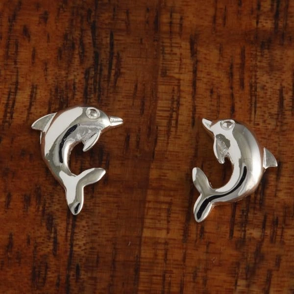 Sterling Silver Dolphin Post Earrings (S/M/L)