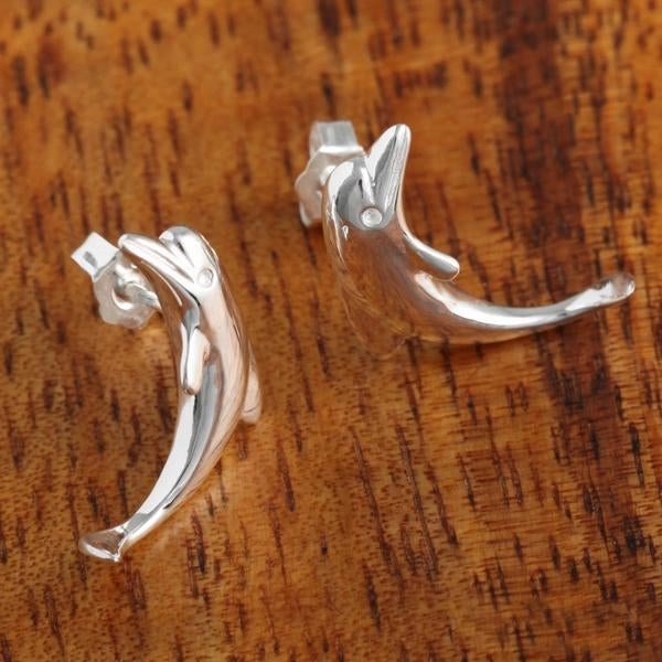 Sterling Silver Dolphin Post Earrings (S/M/L)