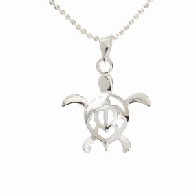 Sterling Silver Double Honu (Hawaiian Turtle) Pendant (Chain Sold Separately)