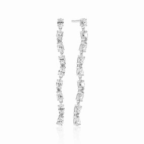 Sterling Silver Ellera Ovale Tredici Earrings SJ-E2419-CZ