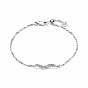 Sterling Silver Ellera Waves Bracelet SJ-B3859-CZ