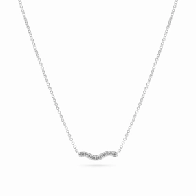 Sterling Silver Ellera Waves Necklace SJ-N3859-CZ