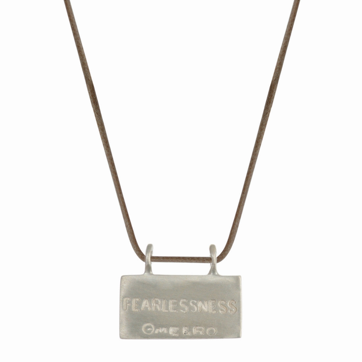 Sterling Silver Fearlessness Slate Pendant on Cord