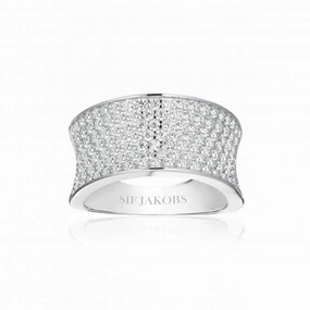Sterling Silver Felline Concavo Ring SJ-R2393-CZ
