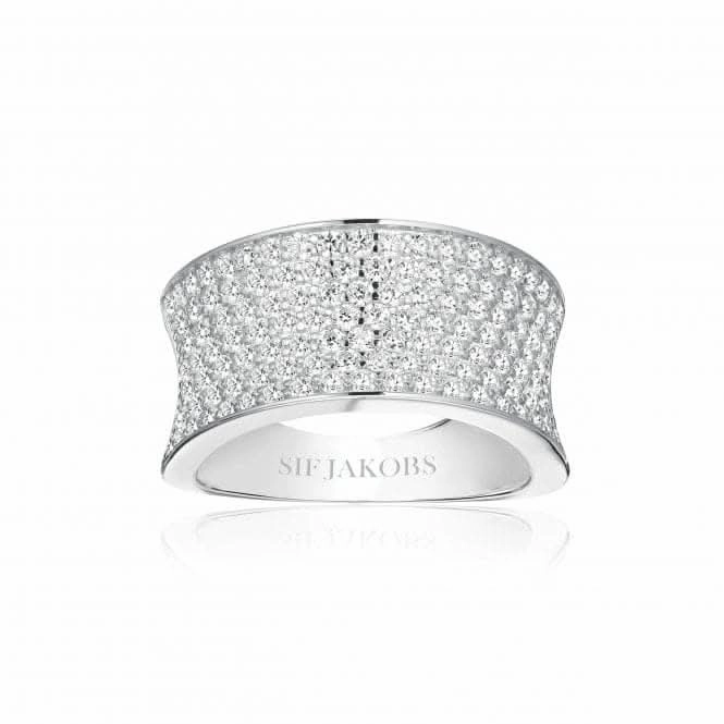 Sterling Silver Felline Concavo Ring SJ-R2393-CZ