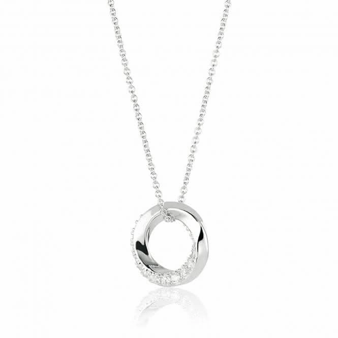 Sterling Silver Ferrara Pendant SJ-P12113-CZ-SS45-60