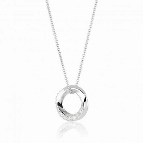 Sterling Silver Ferrara Pendant SJ-P12113-CZ-SS45-60