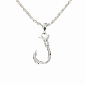 Sterling Silver Fish Hook Pendant (S/M) (Chain Sold Separately)