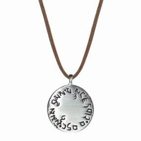Sterling Silver Four Immeasurables Medallion Pendant on Natural Cord