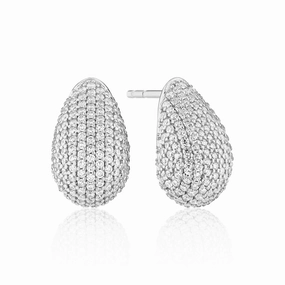Sterling Silver Goccia Altro Earrings SJ-E2480-CZ