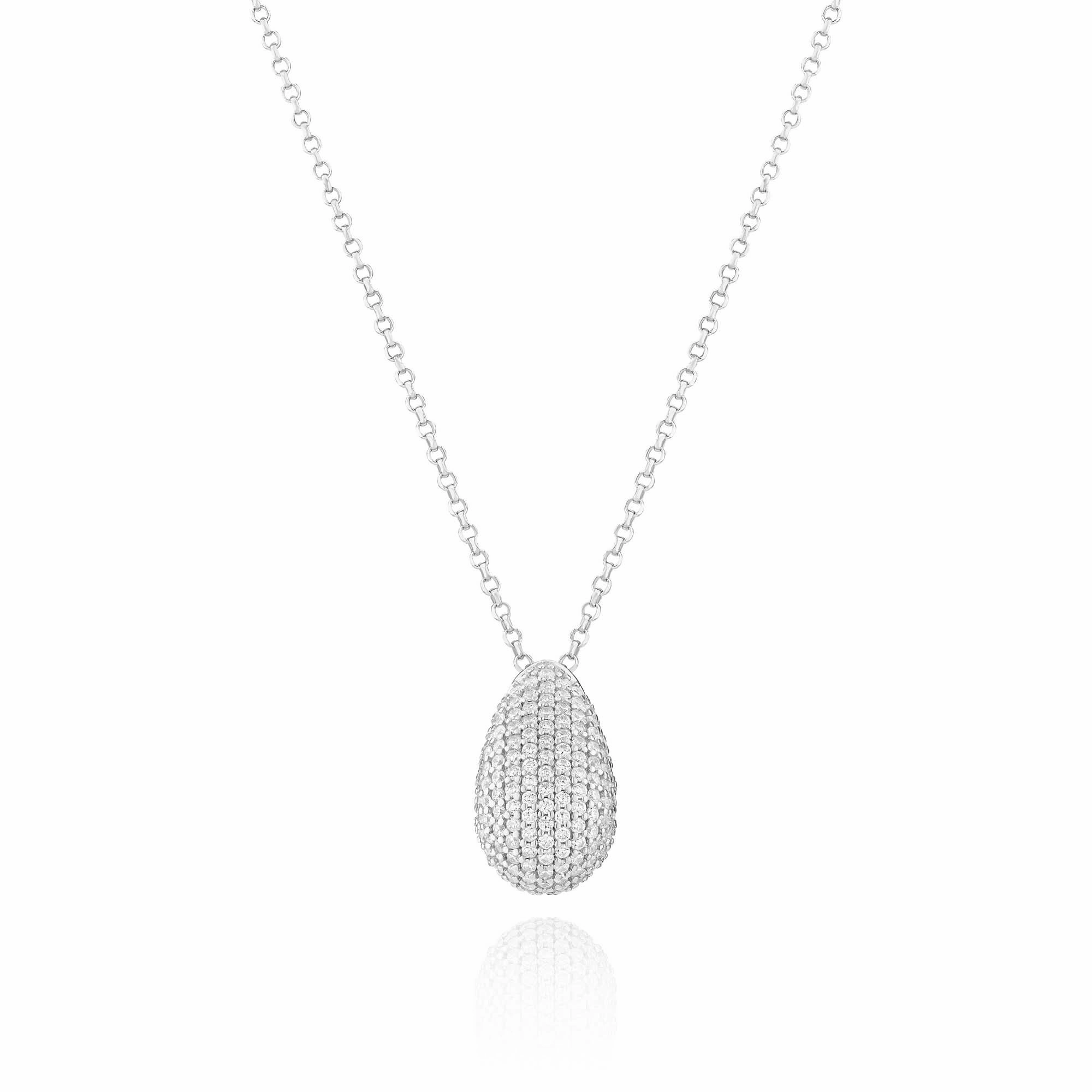 Sterling Silver Goccia Altro Necklace SJ-N2480-CZ