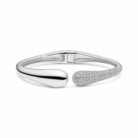 Sterling Silver Goccia Bangle SJ-BG2581-CZ
