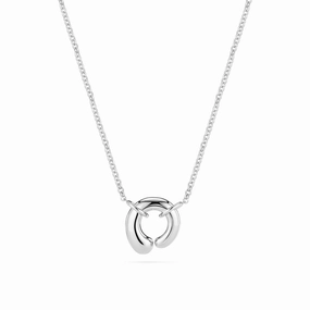 Sterling Silver Goccia Circolo Pianura Necklace SJ-N2586