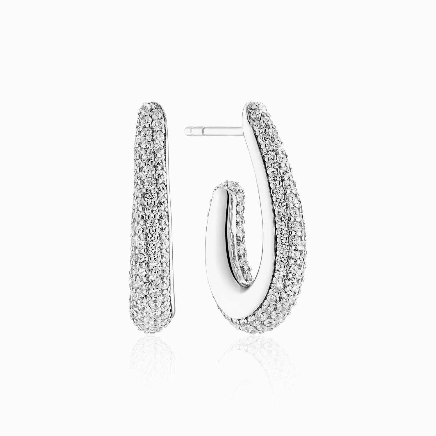 Sterling Silver Goccia Parvus Earrings SJ-E2486-CZ