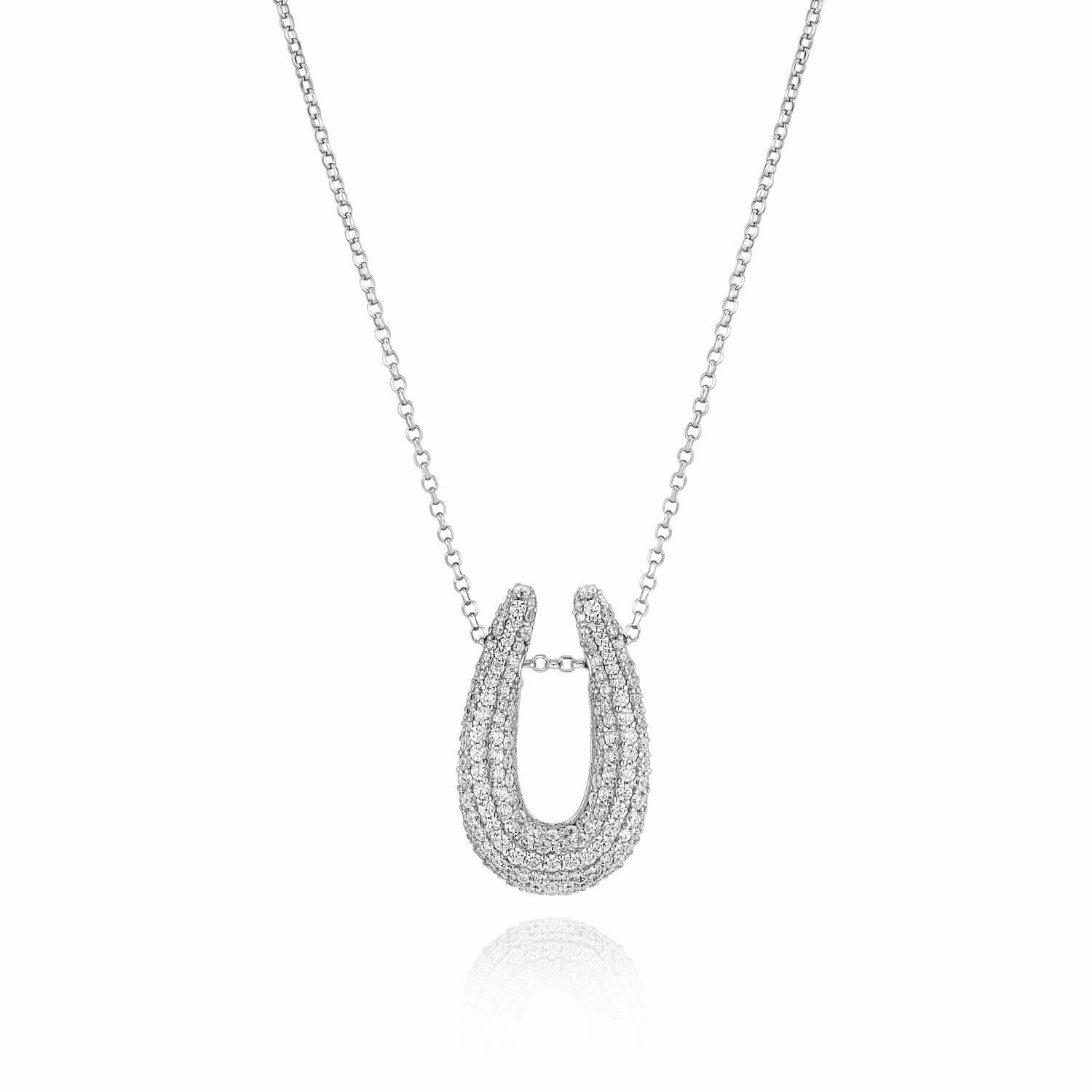 Sterling Silver Goccia Parvus Necklace SJ-N2486-CZ