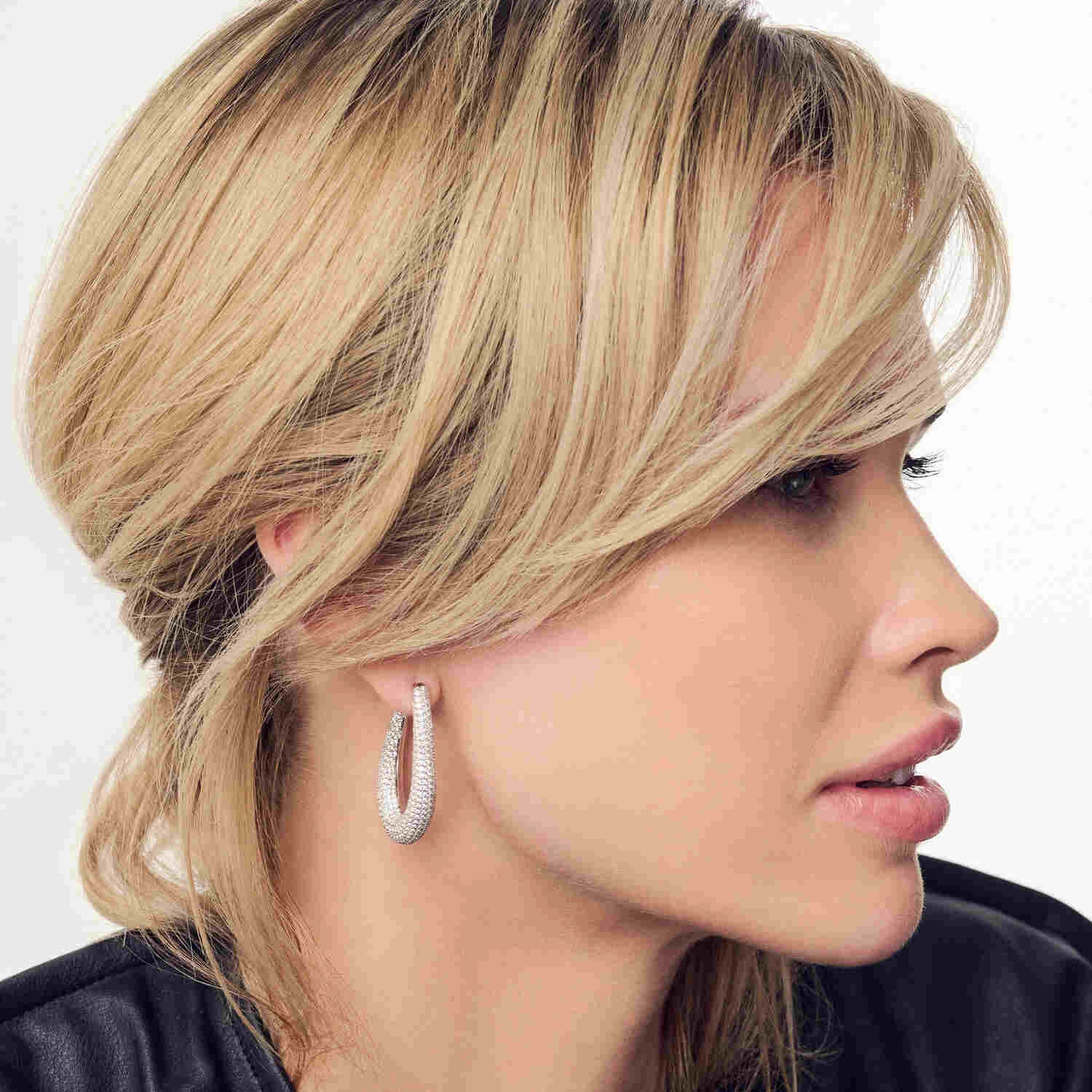 Sterling Silver Goccia Piccolo EarringsSJ-E2484-CZ