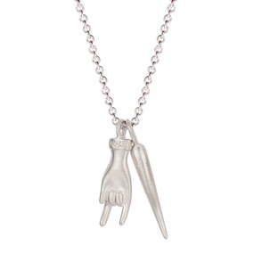 Sterling Silver Hand & Horn Trinket Pendant