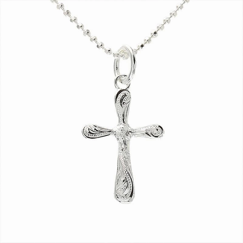Sterling Silver Hawaiian Scroll Cross Pendant (Chain Sold Separately)