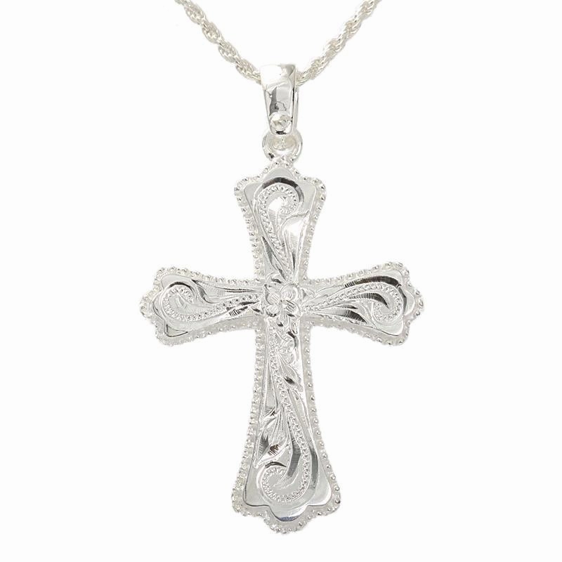 Sterling Silver Hawaiian Scroll Cross Pendant (Chain Sold Separately)