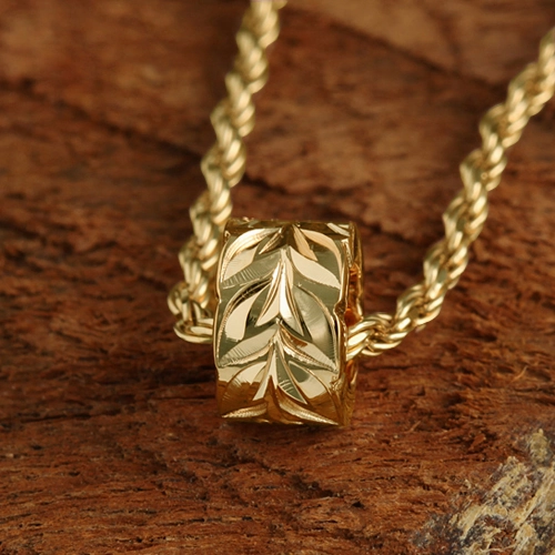 Sterling Silver Hawaiian Scroll Cut Out Edge Barrel Pendant (Silver/Pink Gold/Yellow Gold) (S/M) (Chain Sold Separately)