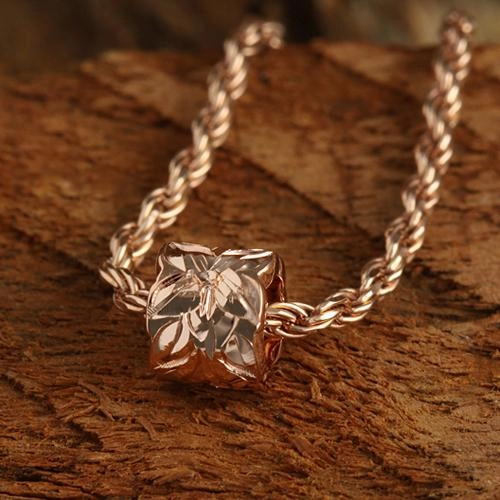 Sterling Silver Hawaiian Scroll Cut Out Edge Barrel Pendant (Silver/Pink Gold/Yellow Gold) (S/M) (Chain Sold Separately)