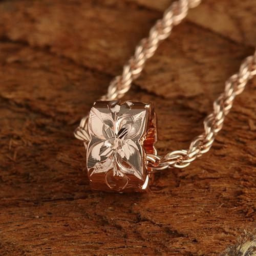 Sterling Silver Hawaiian Scroll Cut Out Edge Barrel Pendant (Silver/Pink Gold/Yellow Gold) (S/M) (Chain Sold Separately)