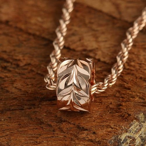 Sterling Silver Hawaiian Scroll Cut Out Edge Barrel Pendant (Silver/Pink Gold/Yellow Gold) (S/M) (Chain Sold Separately)