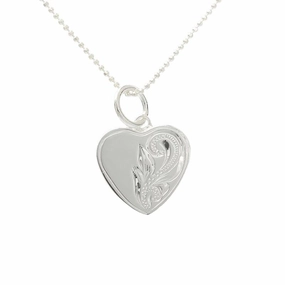Sterling Silver Hawaiian Scroll Heart Pendant (Chain Sold Separately)