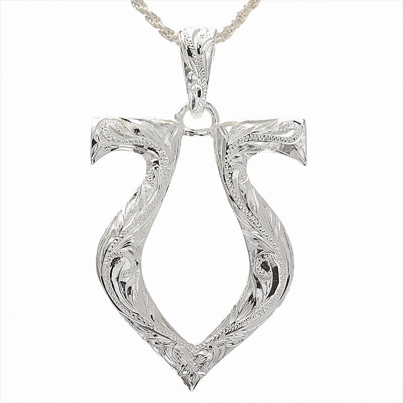Sterling Silver Hawaiian Scroll Horse Shoe Pendant (Chain Sold Separately)