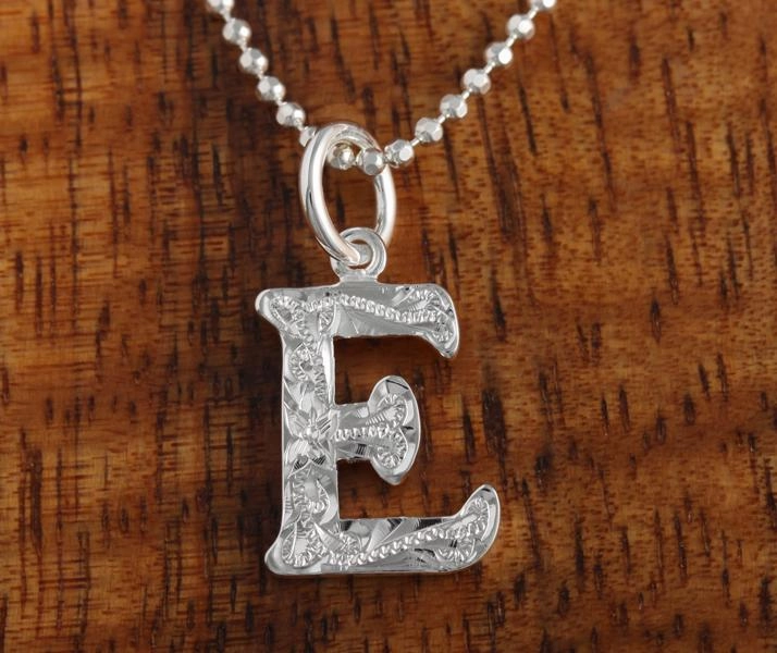 Sterling Silver Hawaiian Scroll Initial Pendant (S) (Chain Sold Separately)