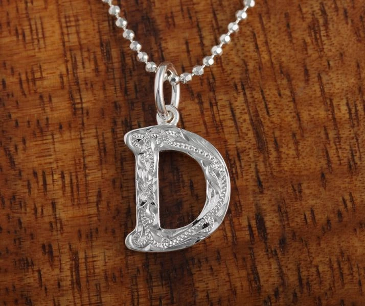 Sterling Silver Hawaiian Scroll Initial Pendant (S) (Chain Sold Separately)