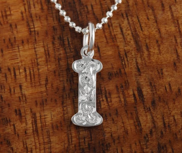Sterling Silver Hawaiian Scroll Initial Pendant (S) (Chain Sold Separately)