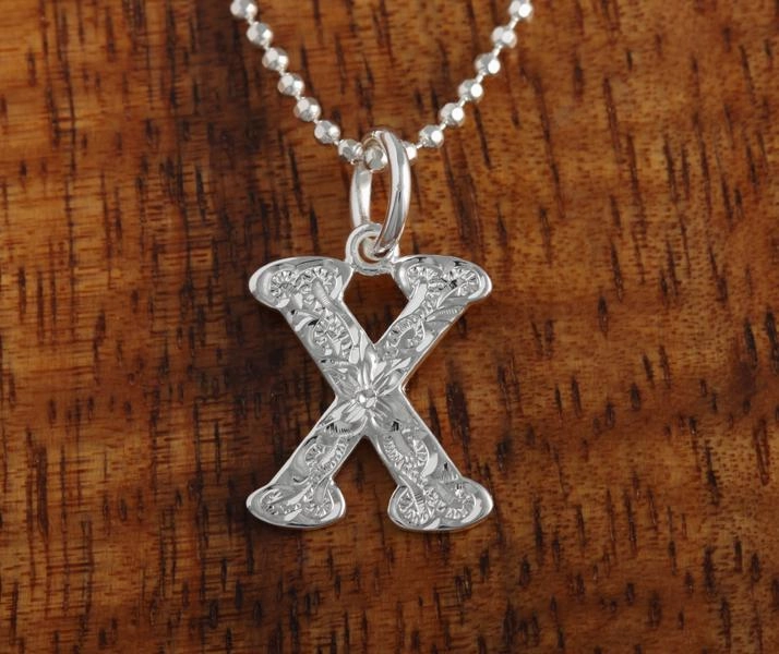 Sterling Silver Hawaiian Scroll Initial Pendant (S) (Chain Sold Separately)
