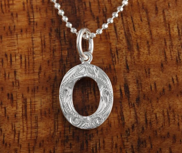 Sterling Silver Hawaiian Scroll Initial Pendant (S) (Chain Sold Separately)