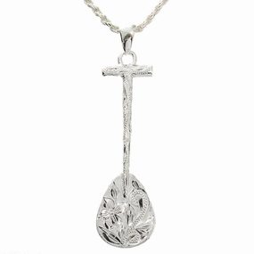 Sterling Silver Hawaiian Scroll Paddle Pendant (Chain Sold Separately)
