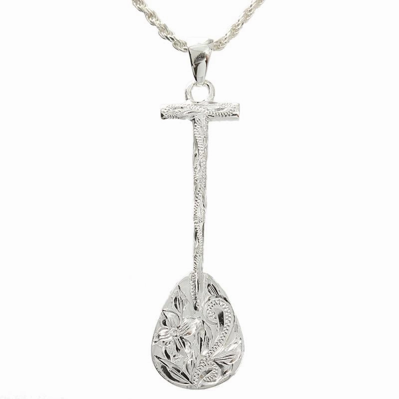 Sterling Silver Hawaiian Scroll Paddle Pendant (Chain Sold Separately)