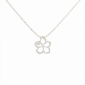Sterling Silver Hibiscus with CZ Outline Pendant (XS/S/L/XL) (Chain Sold Separately)