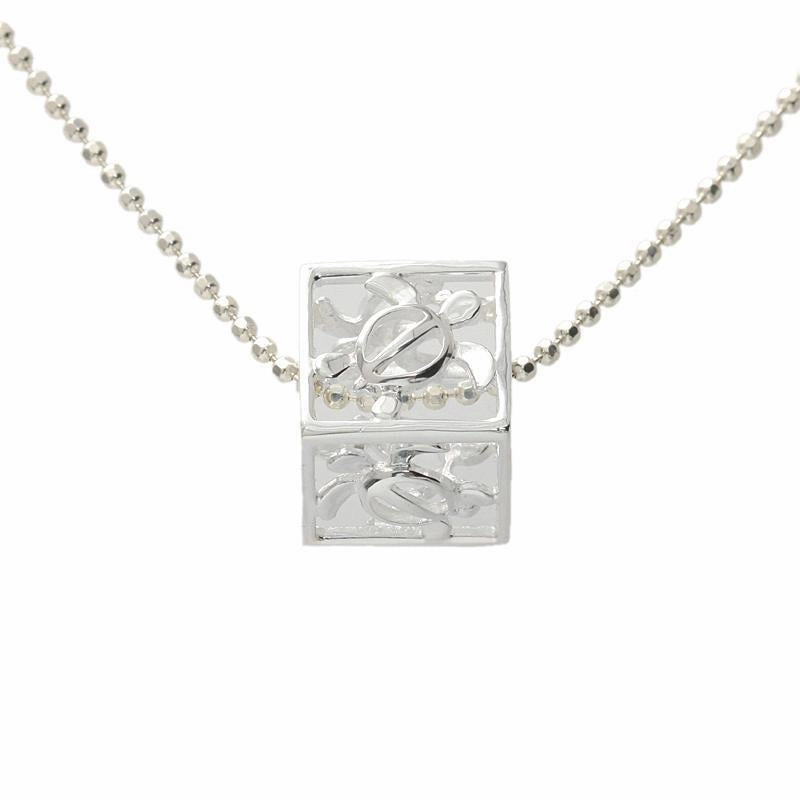 Sterling Silver Honu (Hawaiian Turtle) Cube pendant (S/M) (Chain Sold Separately)