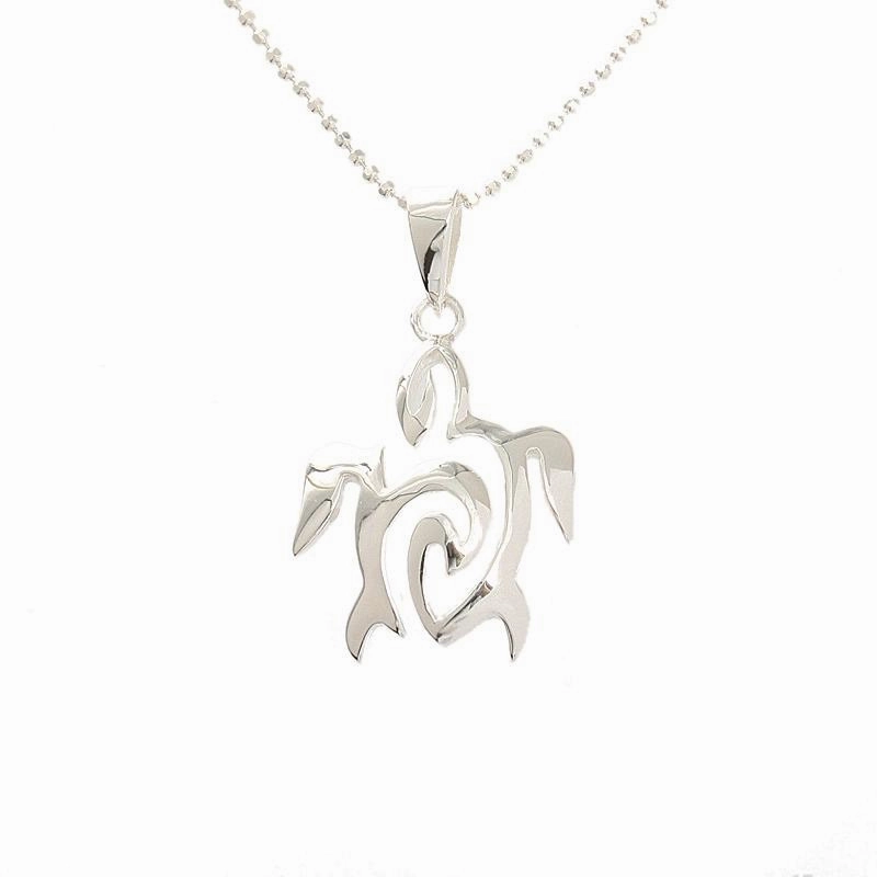 Sterling Silver Honu (Hawaiian Turtle) Pendant (Chain Sold Separately)