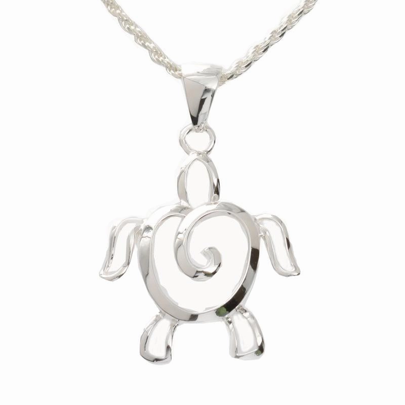 Sterling Silver Honu (Hawaiian Turtle) Pendant (Chain Sold Separately)