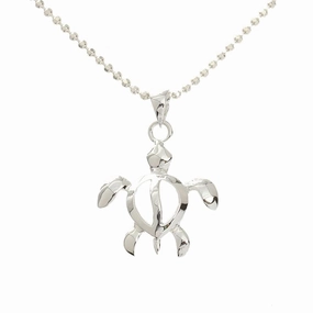 Sterling Silver Honu (Hawaiian Turtle) Pendant (Chain Sold Separately)