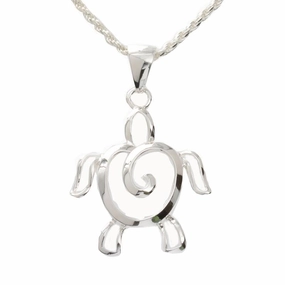 Sterling Silver Honu (Hawaiian Turtle) Pendant (Chain Sold Separately)