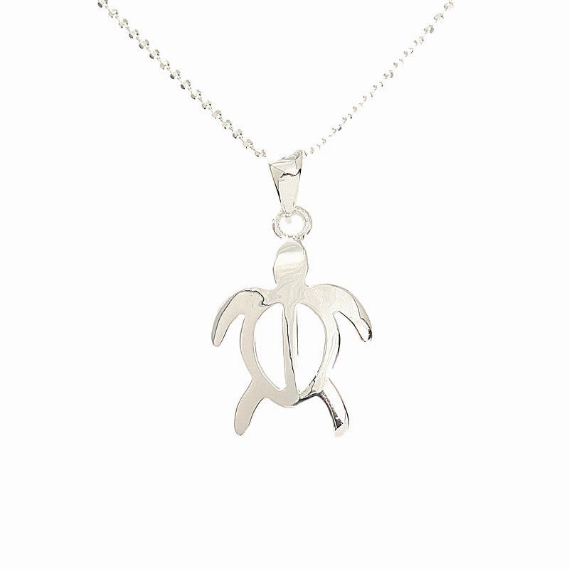 Sterling Silver Honu (Hawaiian Turtle) Pendant (XS/M/L/XXL/XXXL) (Chain Sold Separately)