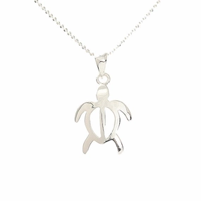 Sterling Silver Honu (Hawaiian Turtle) Pendant (XS/M/L/XXL/XXXL) (Chain Sold Separately)