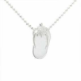 Sterling Silver Honu (Hawaiian Turtle) Plain Slipper Pendant (Chain Sold Separately)