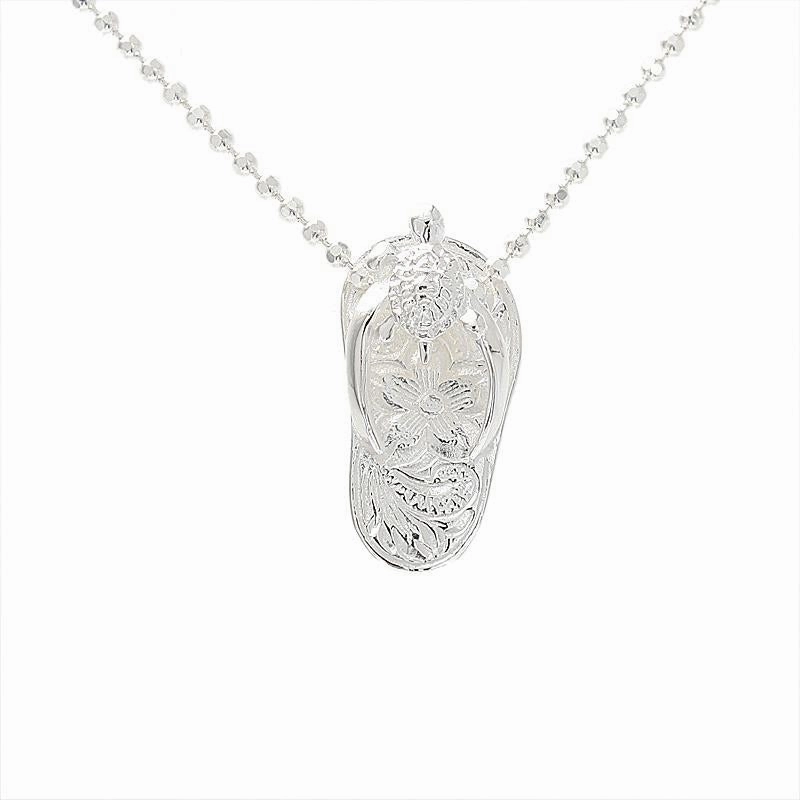 Sterling Silver Honu (Hawaiian Turtle) Scroll Slipper Pendant (Chain Sold Separately)