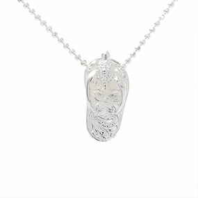 Sterling Silver Honu (Hawaiian Turtle) Scroll Slipper Pendant (Chain Sold Separately)